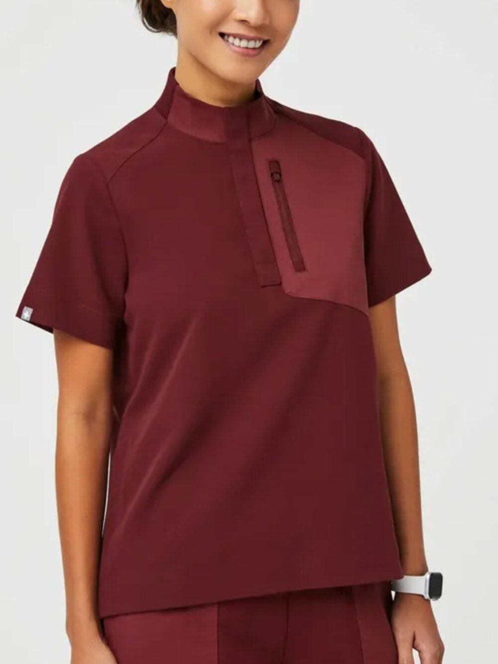 FIGS Burgundy Jundah - Classic Scrub Top XXS